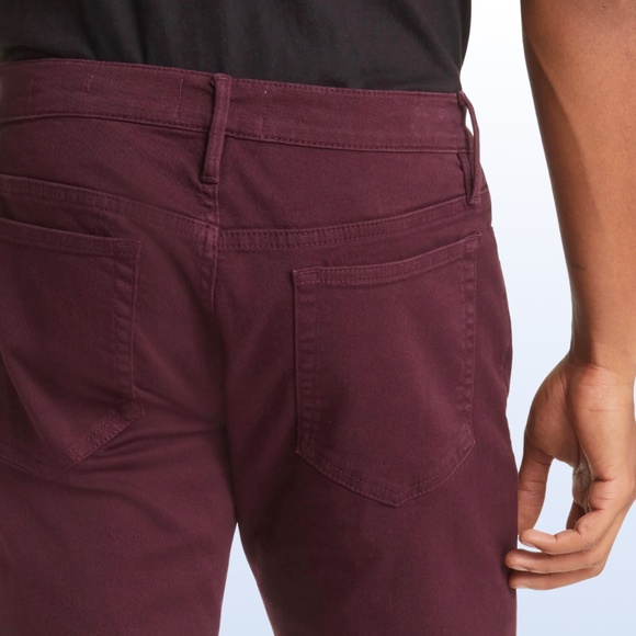 FRAME Men's L'Homme Slim Fit Jeans in Garage Maroon - 36 - Picture 8 of 14